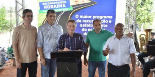 REFORÇO NO TURISMO  Governador assina ordem de serviço para recuperação da estrada do Tepequém