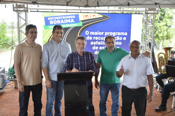 REFORÇO NO TURISMO  Governador assina ordem de serviço para recuperação da estrada do Tepequém